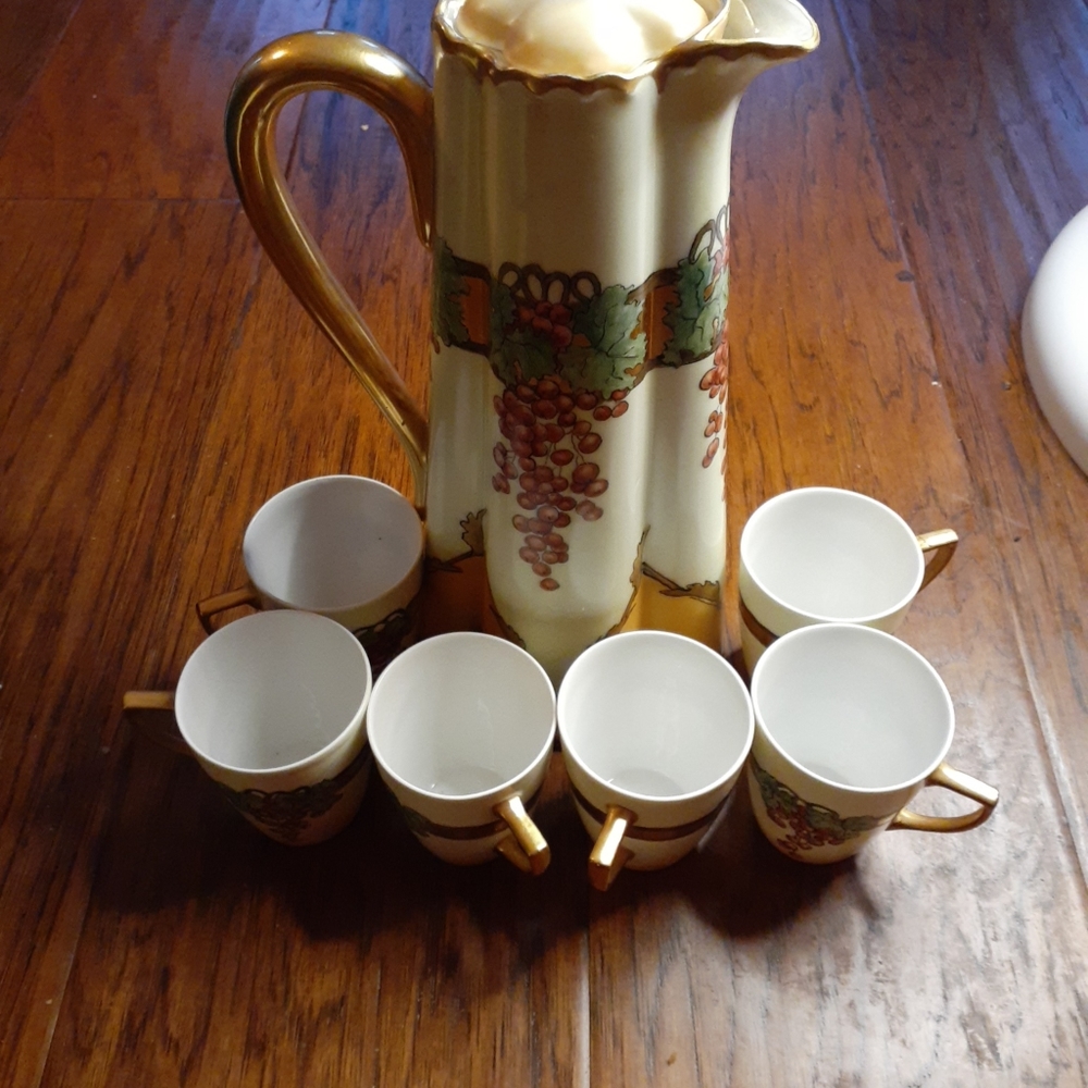 EXQUISITE VTG Handpainted Haviland Limoges France 9pcs Set.